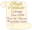 birth certificate of Courage