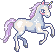 white unicorn with a pastel violet mane and tail
