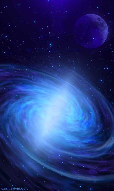 animated glittering blue galaxy