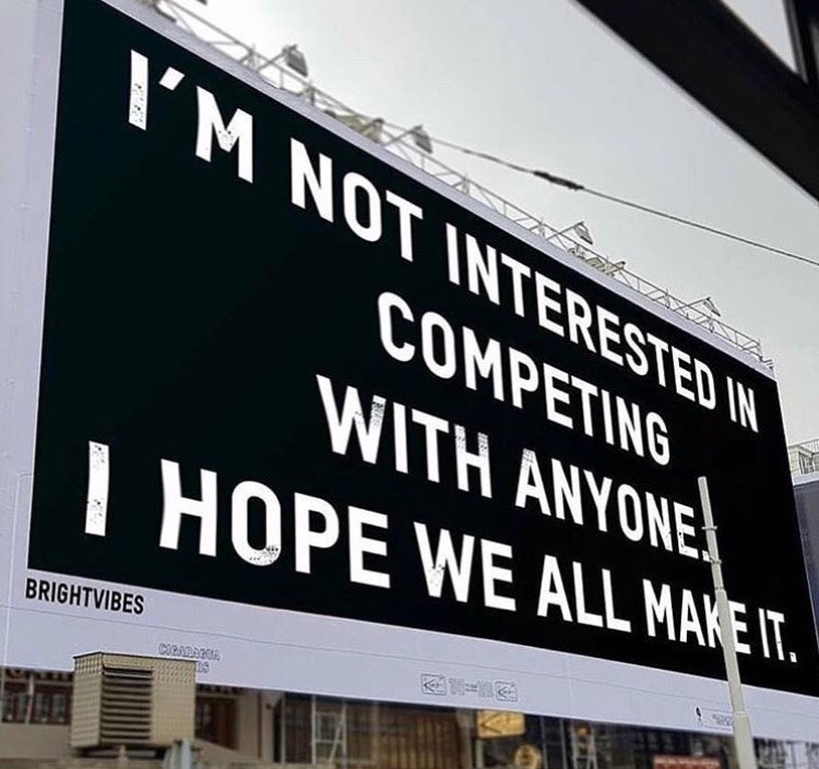 i'm not interested in competing with anyone. i hope we all make it.