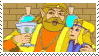 king harkinian and zelda from the C.D.I. zelda games in their iconic scene of laughing together.